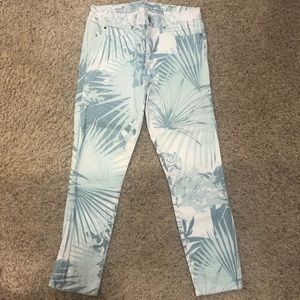 ❤️ Cropped Floral Jeans Size 28r